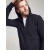 Cashmere Wool Full Zip Hoodie - Charcoal Marl