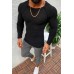 Mens Slim Long Sleeve Round Neck Knit Pullover Men